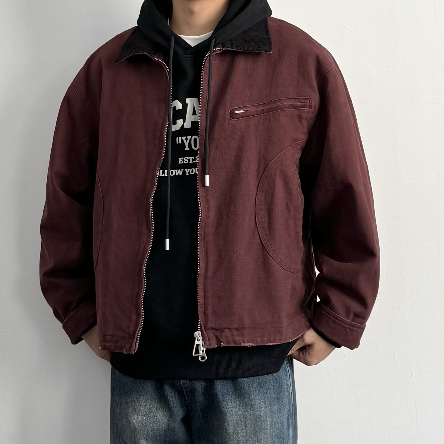 美式复古重工水洗棉质工装夹克