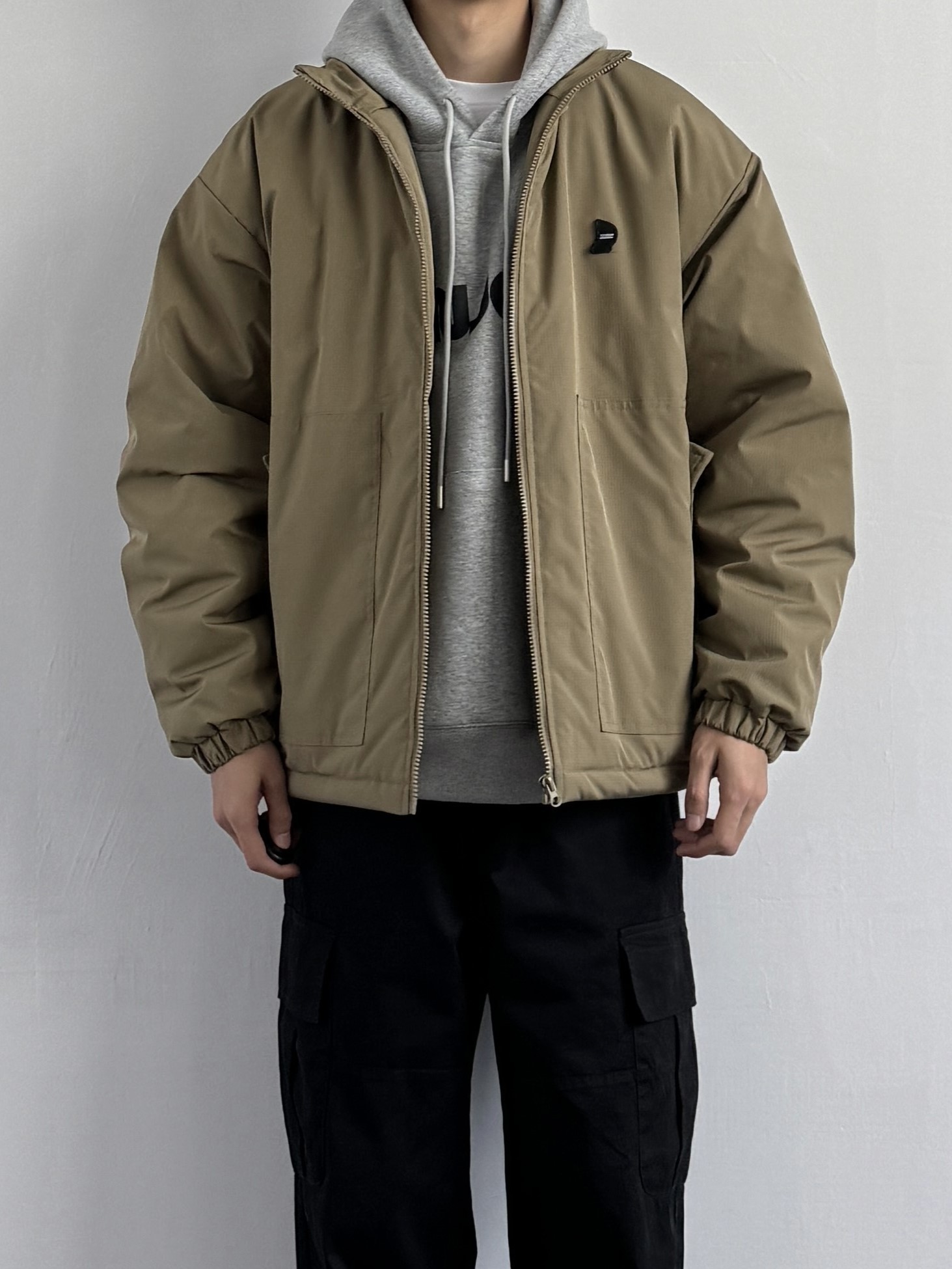 日系复古防风防水立领工装棉服