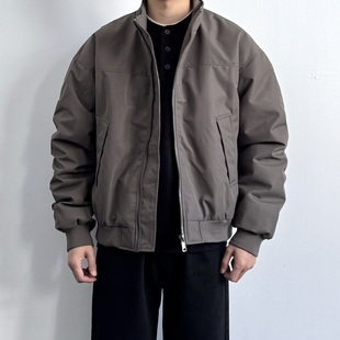 ONUN美式复古90白鸭绒立领飞行员夹克羽绒服秋冬保暖宽松工装外套