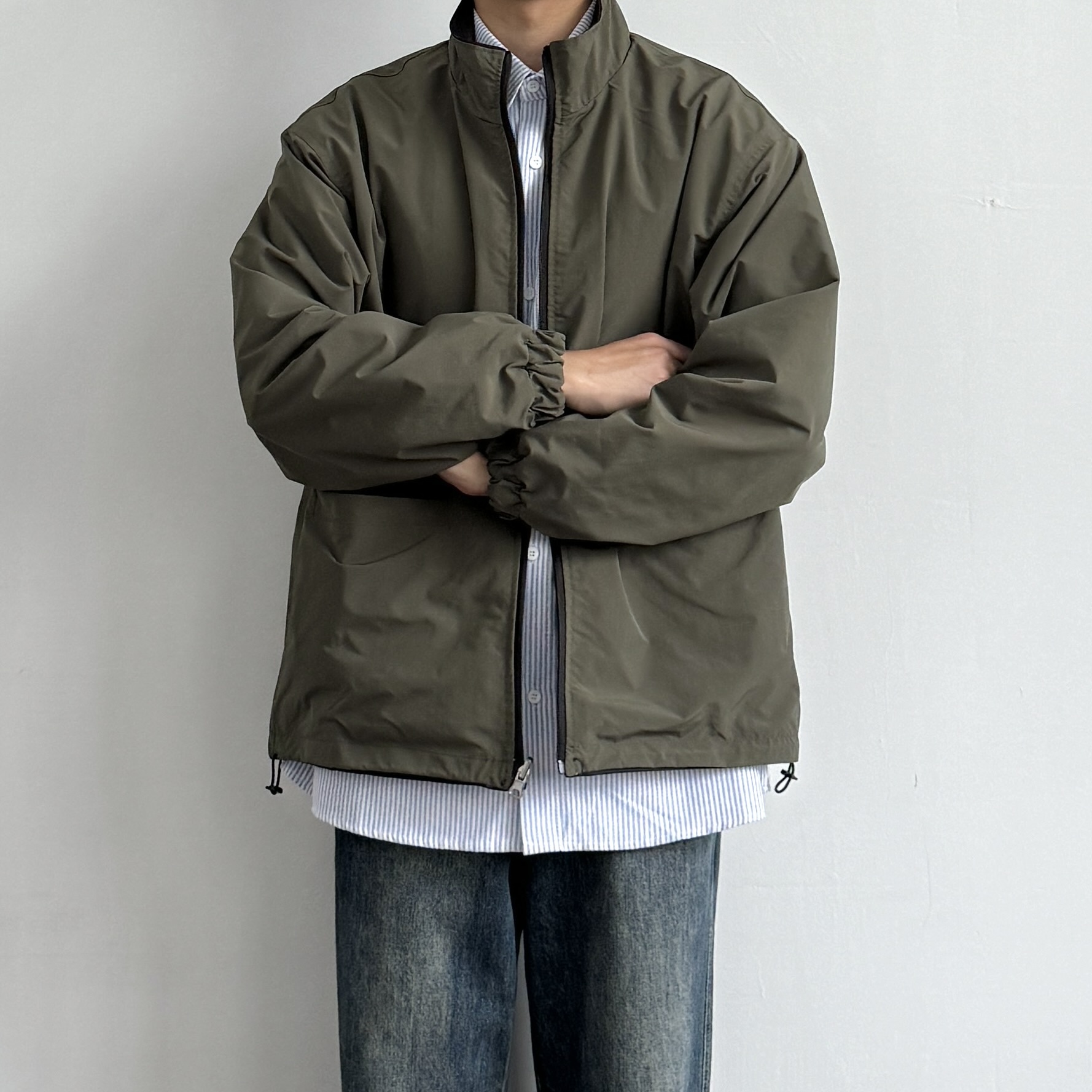 美式复古立领两面穿工装夹克