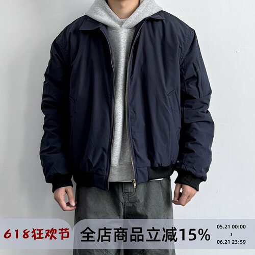 ONUN秋冬加厚美式复古翻领棉服