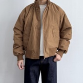 ONUN 90白鸭绒复古立领羽绒服新款 百搭纯色宽松休闲保暖夹克外套