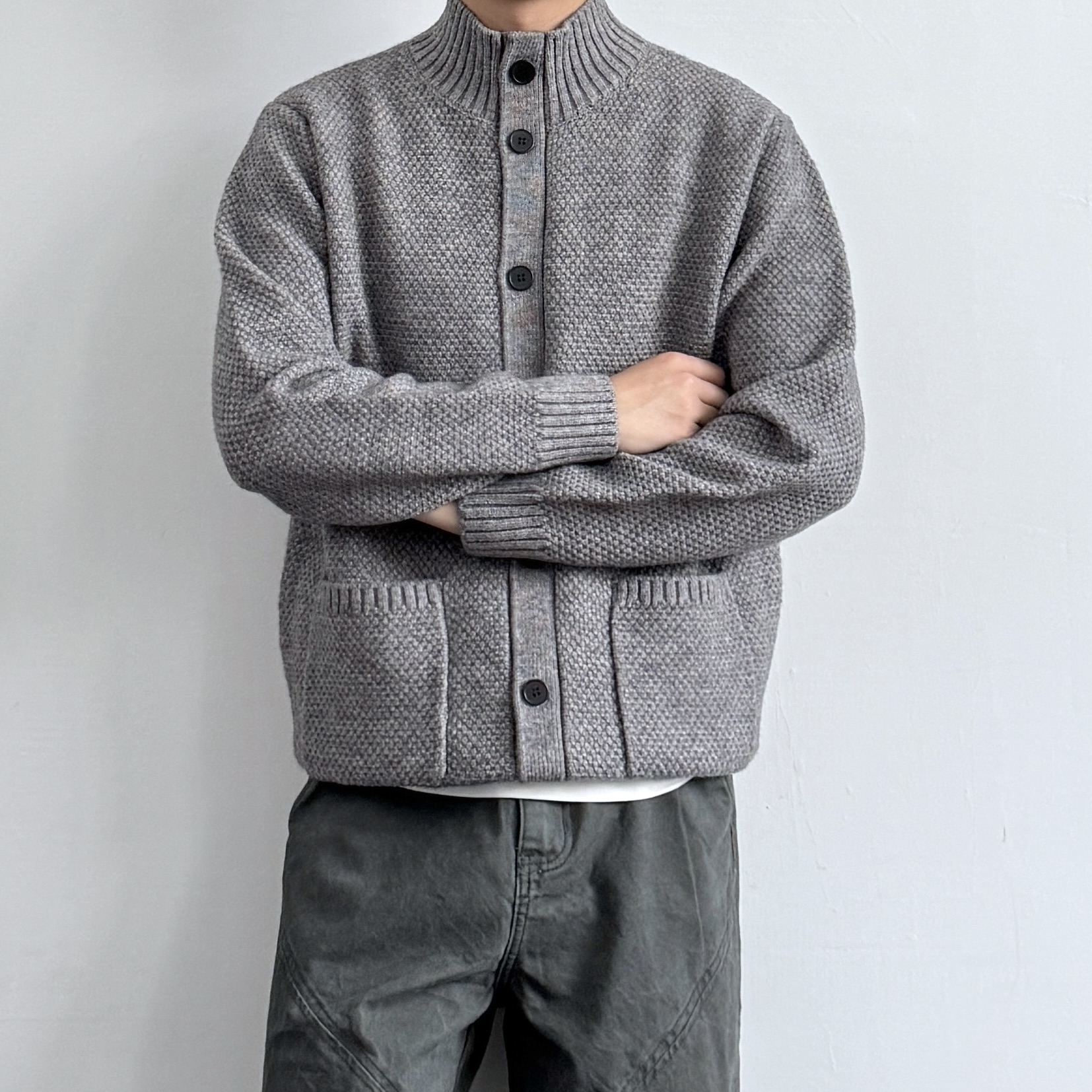 ONUN复古桂花针编织老钱风毛衣