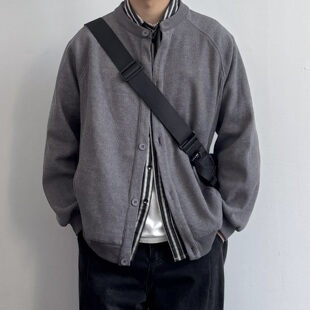 简约纯色百搭纽扣夹克 卫衣外套春秋新款 ONUN 日系复古华夫格开衫
