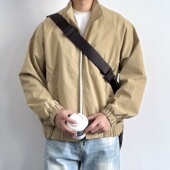 男生宽松休闲纯色外套 新款 ONUN 复古卡其色立领夹克百搭2026春季