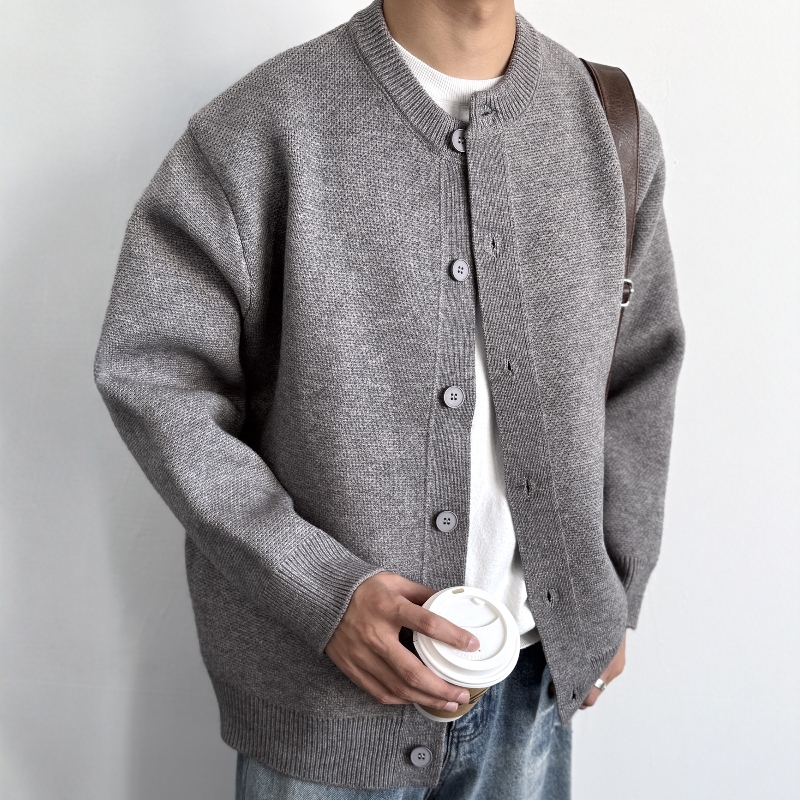 ONUN美式复古重磅抗起球开衫毛衣