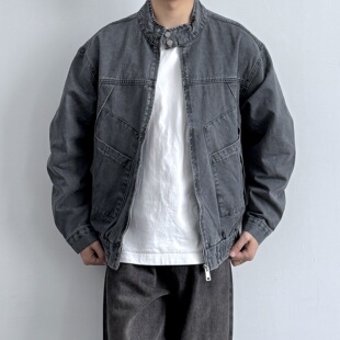 男生百搭解构宽松外套 夹克新款 ONUN美式 复古水洗做旧纯棉立领工装