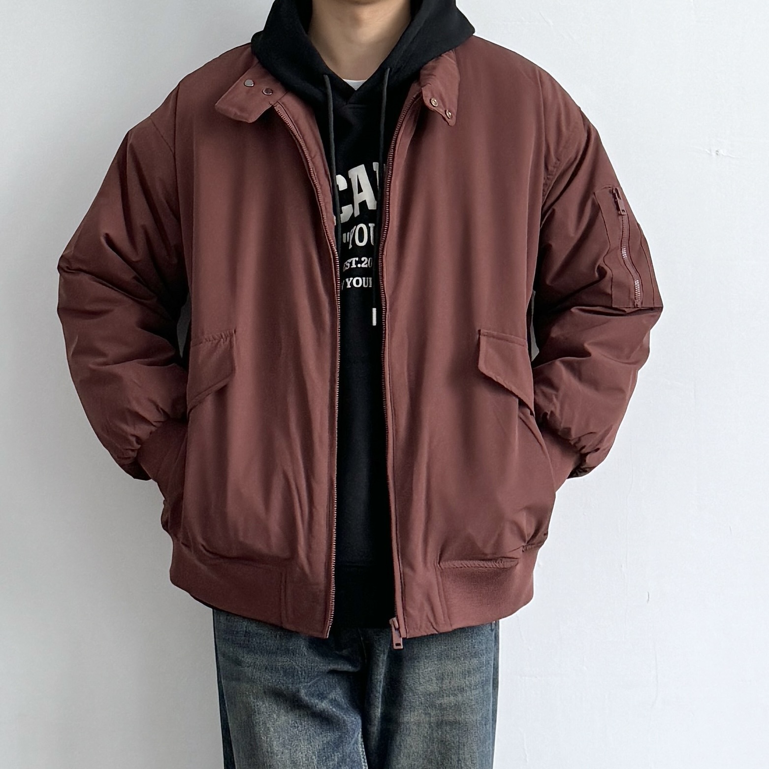 美式复古立领加厚棉服