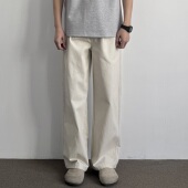 ONUN美式 长裤 复古宽松直筒休闲裤 抽绳松紧腰水洗棉质帆布耐磨工装