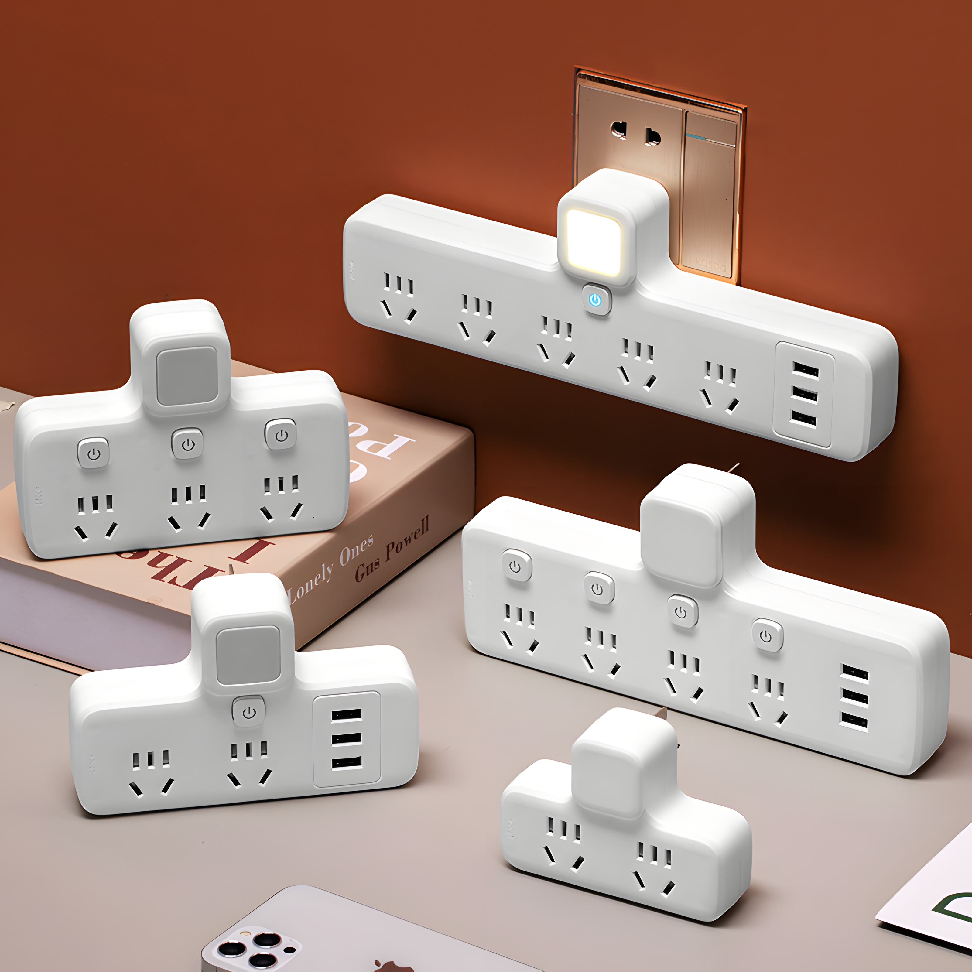 【官方正品】插座扩展转换器一转多插位带usb夜灯电源扩展器家用,电子/电工,接线板,淘宝优惠券,粉丝福利购,淘宝优惠卷