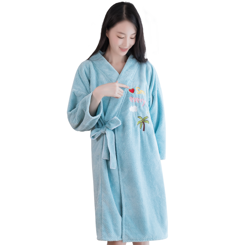 艾格芳女士浴袍秋冬款快速吸水