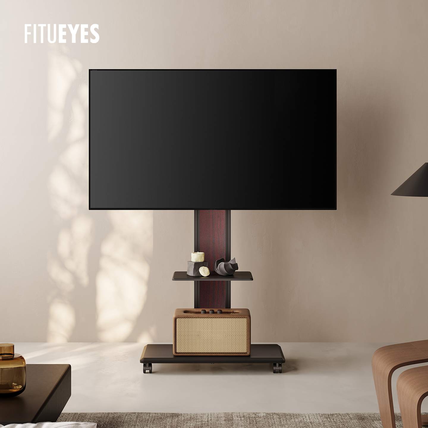 超稳大底座电视机支架木质板材