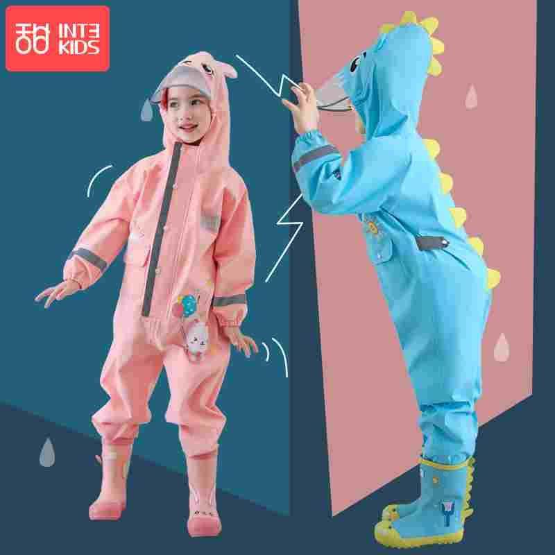 少儿连体雨衣男童宝宝雨披小学生女幼儿园恐龙雨裤套装全身防暴雨