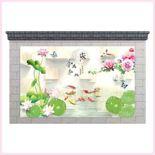 3d浮雕陶瓷砖背景墙户外墙壁立体定制拼画迎门墙农村别墅装饰制