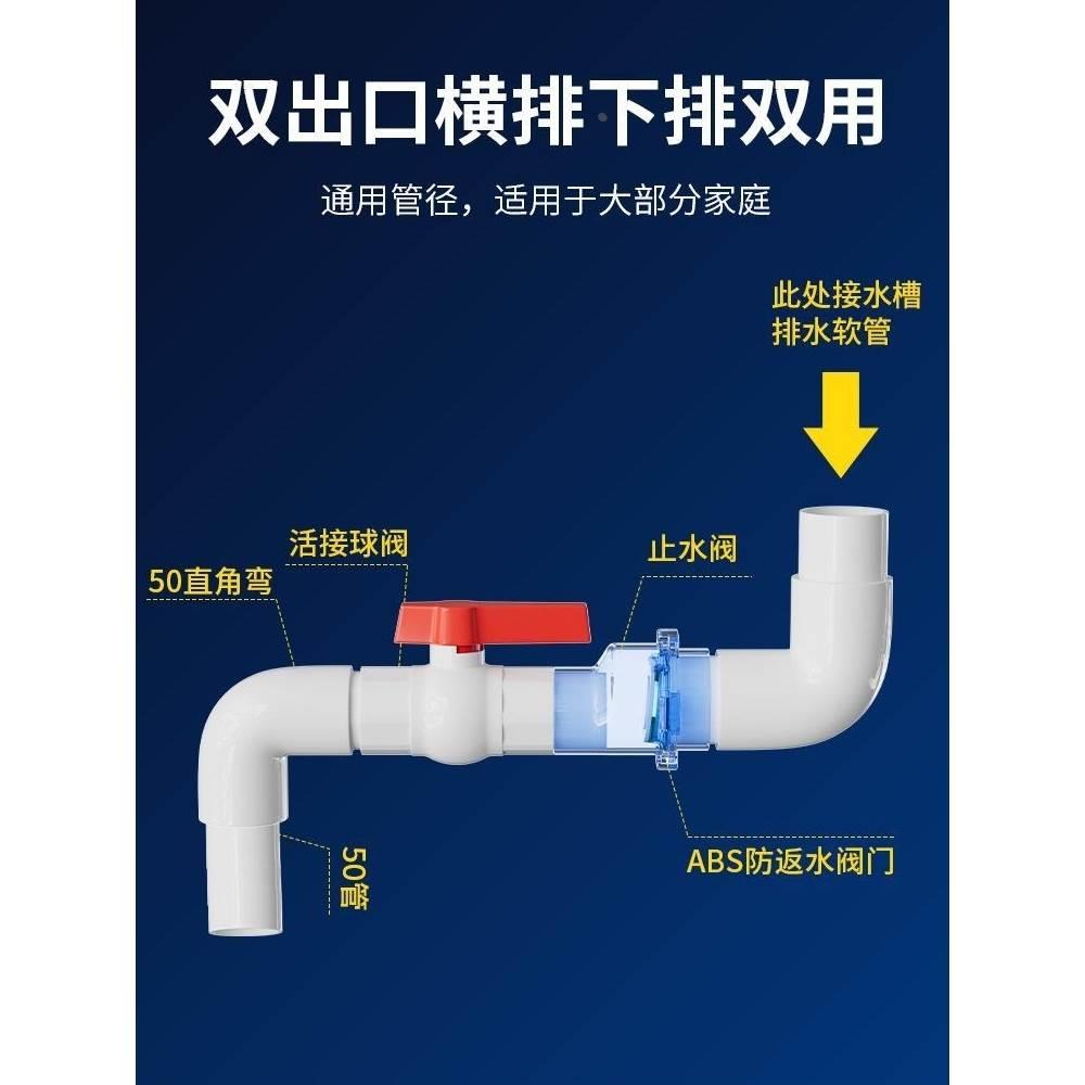50下水道75PVC管道防反水快装止逆阀厨房下水低楼层排水管防倒灌