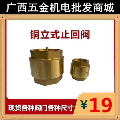 黄铜立式止回阀 水泵专用管道止回阀 单向阀 丁氰橡胶 耐高温