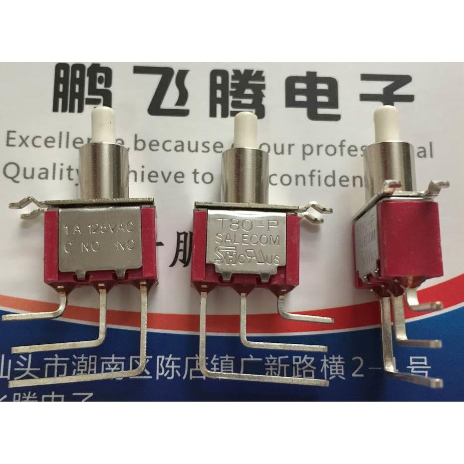 原装台湾兴瀚 T80-P弯脚3脚按钮开关 复位点动侧轻触按键 1A125V