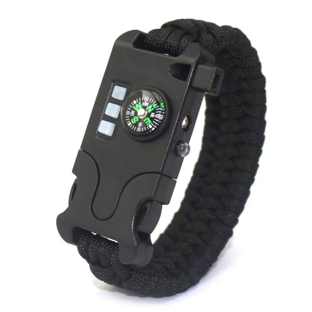 旅行露营多功能伞绳手链激光红外线LED手电手环口哨应急救生装备