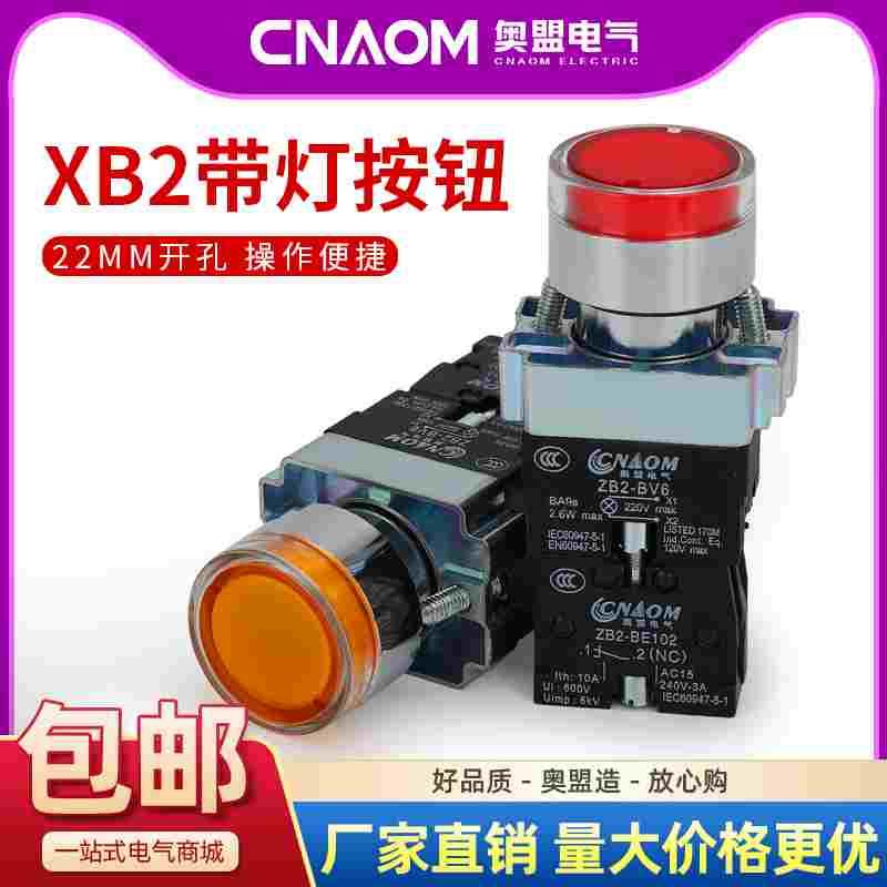 XB2-BW3361C自复位BW33B1C BW33M1C 绿色带灯按钮开关 24V 220V