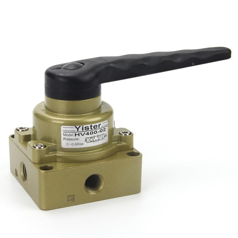 HV400-02/03/04手转阀换向阀手动阀Yister三位四通气动开关