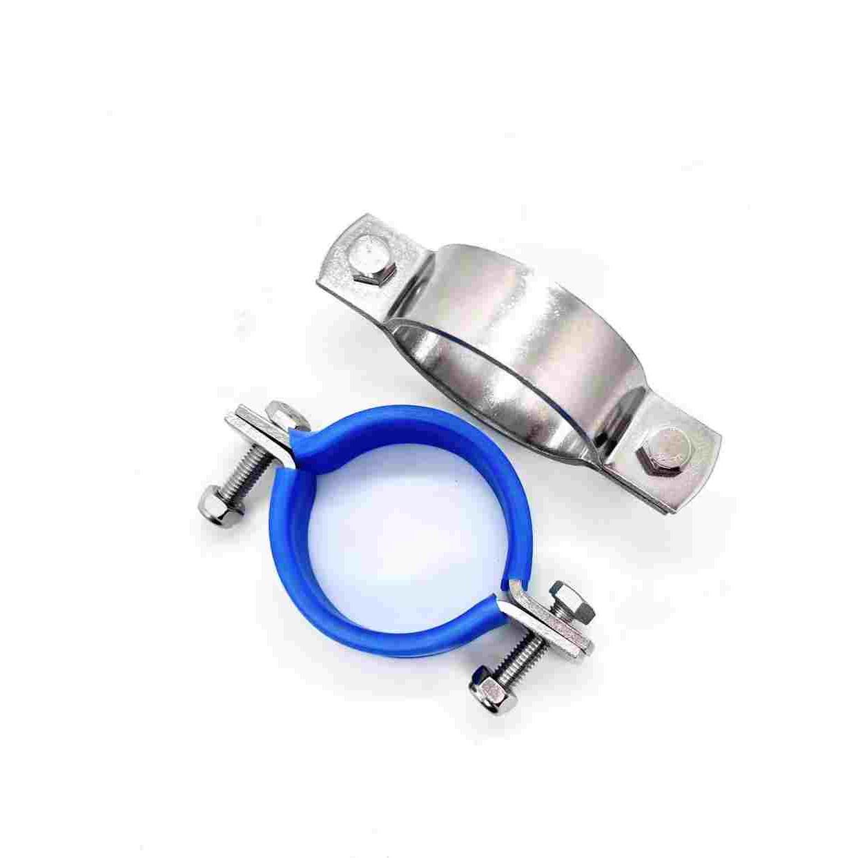 304不锈钢平板加厚抱箍电线杆无柄管支架管夹收紧管卡水管固定器