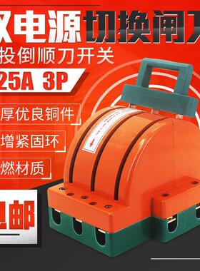 3P 225A双电源切换转换开关 双投倒顺三极三相三线闸刀王开关加厚
