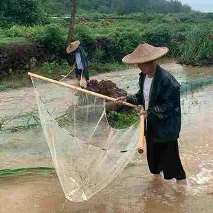 赶海网兜推网拦鱼网捞网三角形推虾网老式拦渠网渔网大口径赶网捞