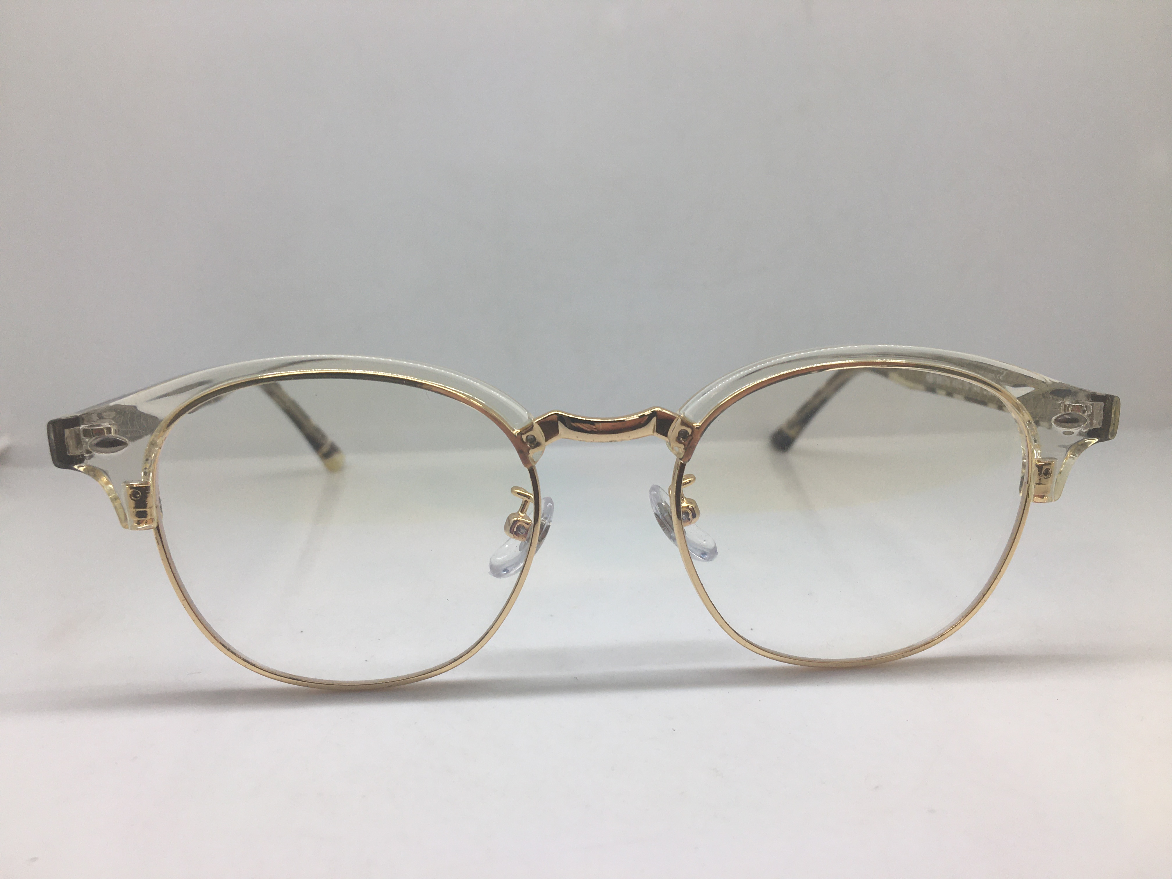 余文乐款透明金色框眼镜男女通用防蓝光平面镜