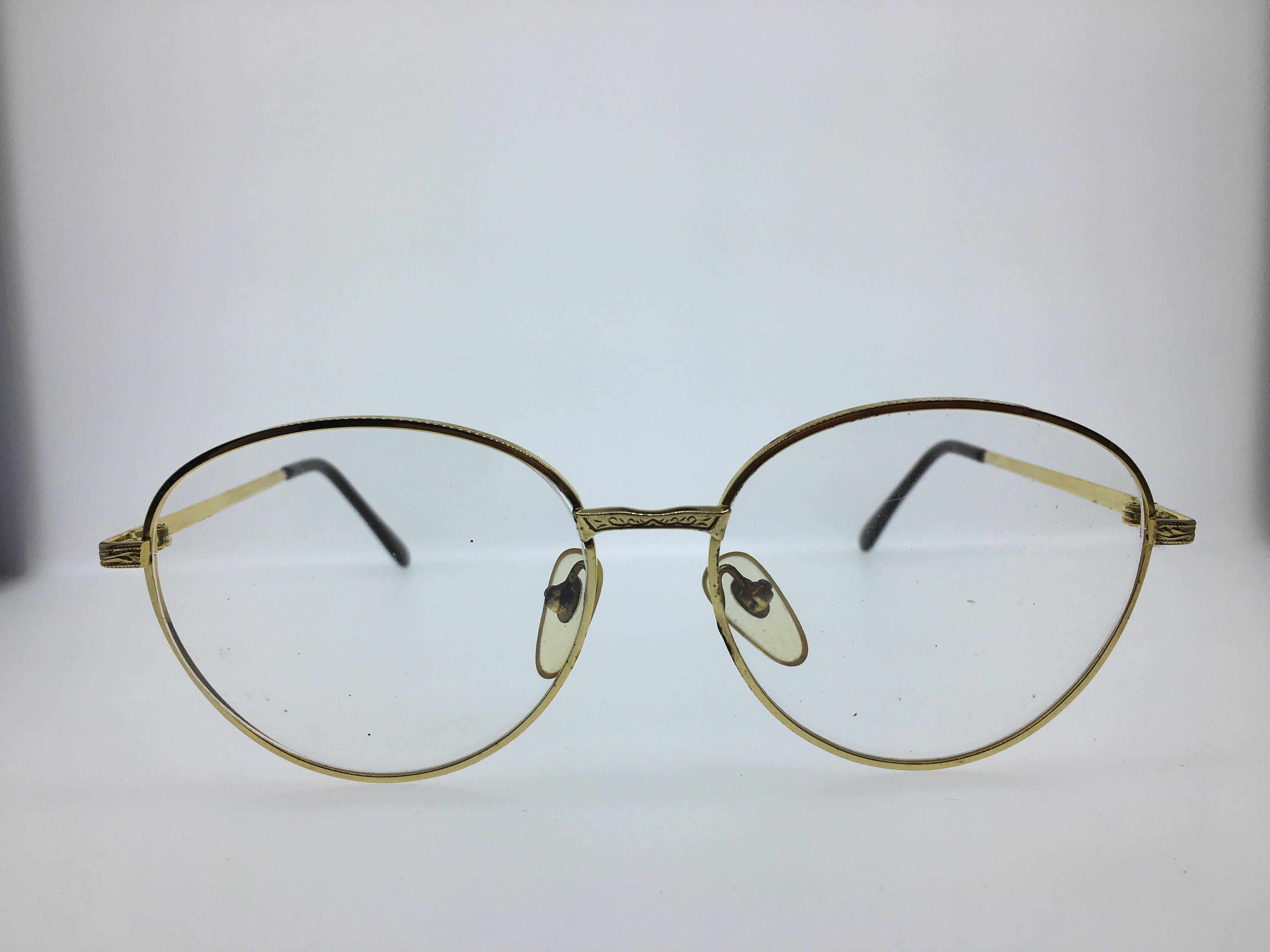 80年代金色雕花桃形眼镜 男女通用眼镜架