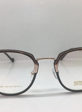 BONE Optical 38263金色黑色复古眼镜男女通用平面镜