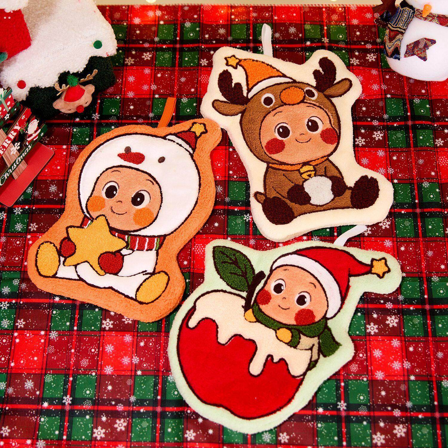 圣诞节星星人擦手巾挂式可爱珊瑚绒强吸水加厚毛巾厨房卫生间手帕,家庭/个人清洁工具,厨房擦手巾,淘宝优惠券,粉丝福利购,淘宝优惠卷