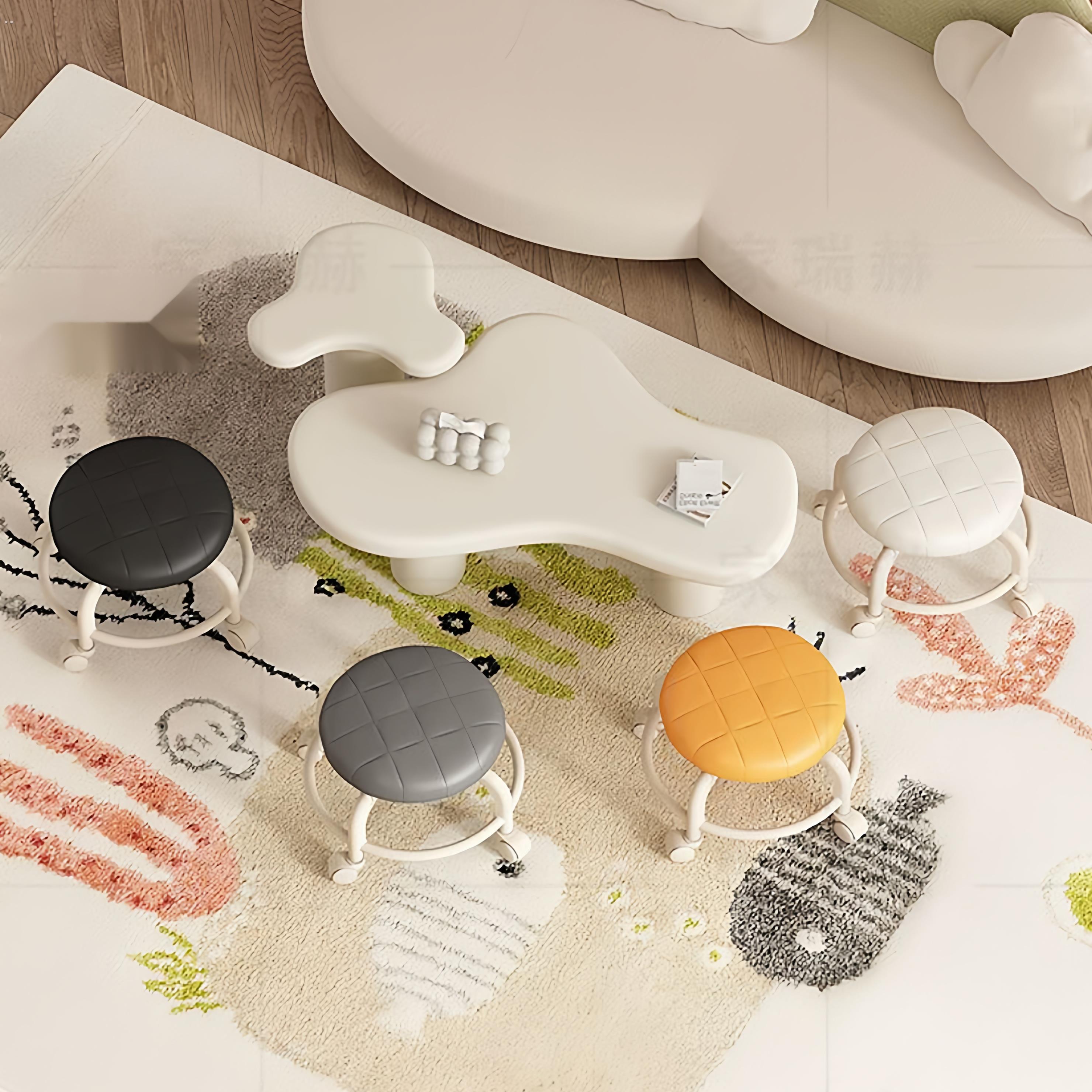 万向轮小凳子静音移动家用滑滑凳客厅茶几矮凳