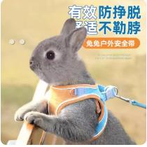 兔子牵引绳防挣脱遛小兔子专用神器背心式可伸缩外出的衣服溜绳子