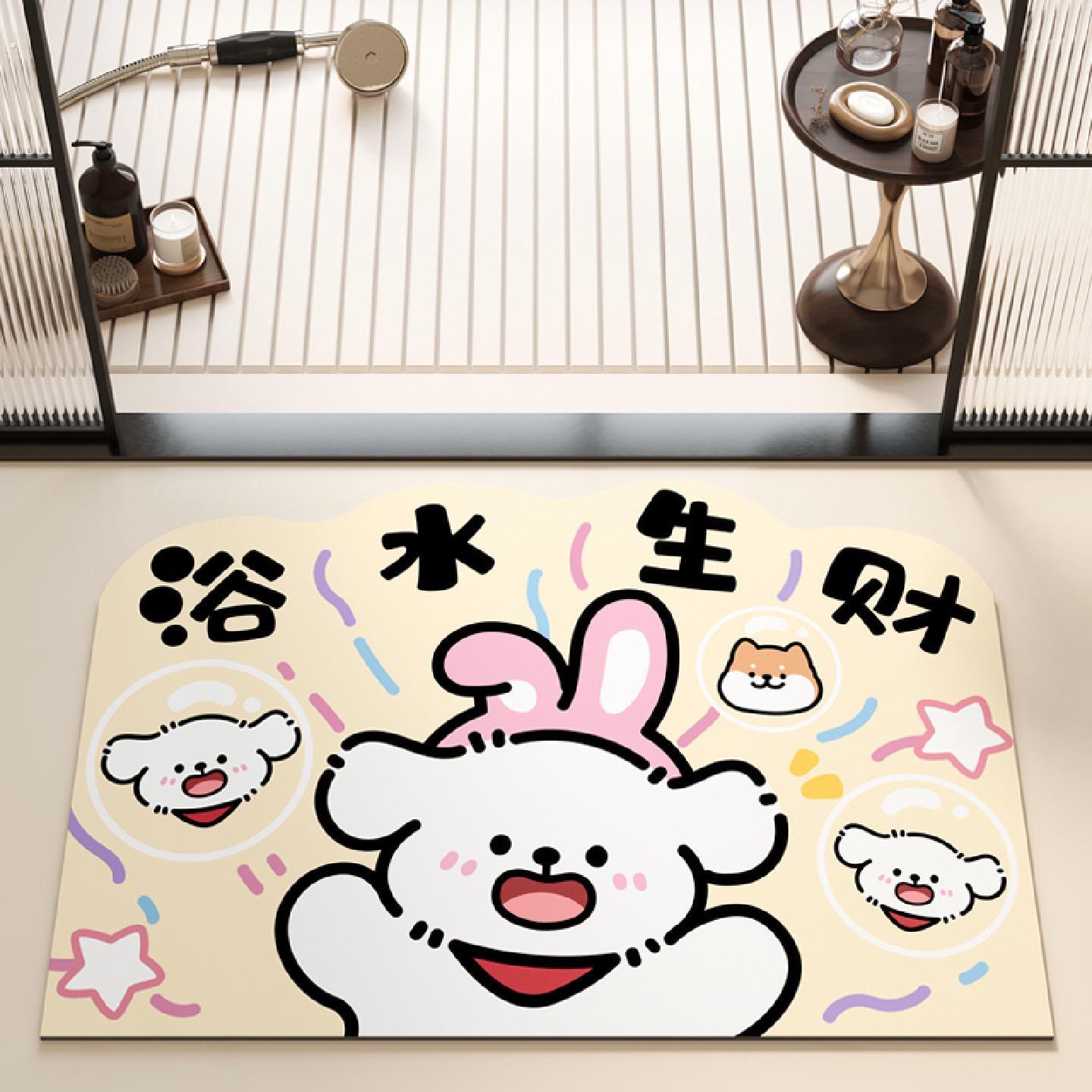 卫生间浴室用地垫洗澡间厕所门口专用吸水速干脚垫硅藻泥防滑垫子