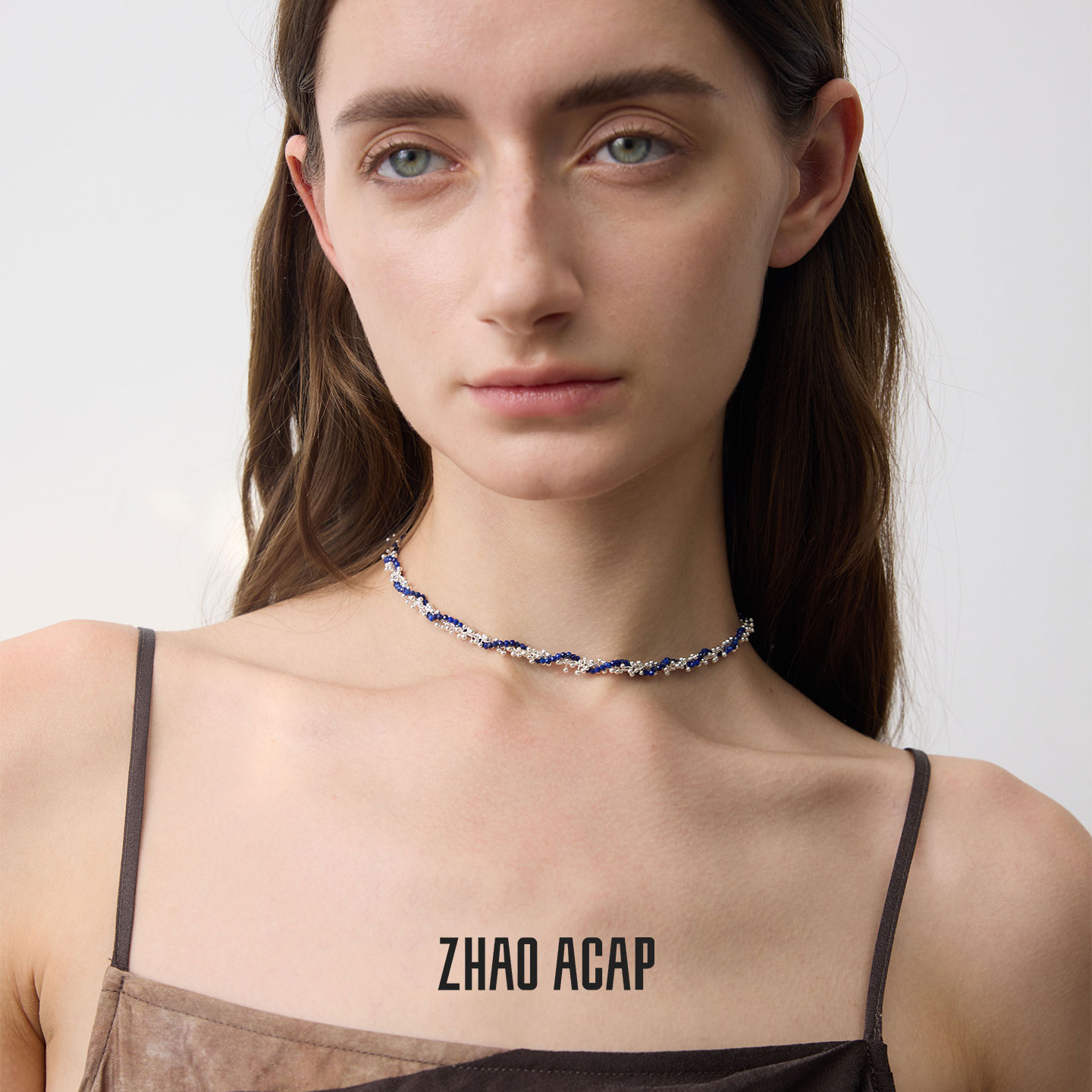 ZHAO ACAP原创设计流浪诗人青金石扭珠项链锁骨链