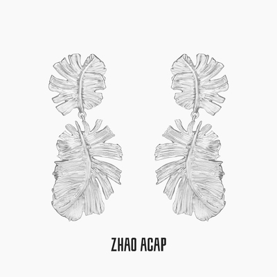 ZHAO ACAP原创设计飘落羽毛耳坠高级感耳环