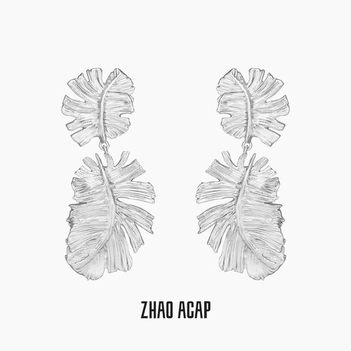 ZHAO ACAP原创设计飘落羽毛耳坠高级感耳环
