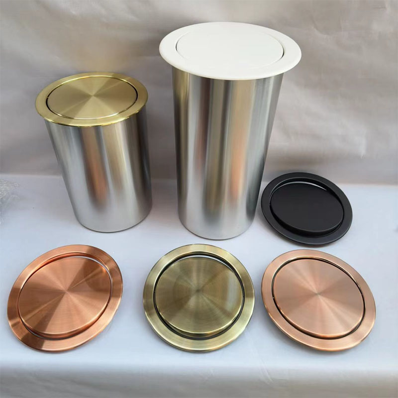 家庭台面嵌入式垃圾桶摇翻盖简约