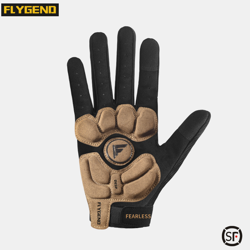 香港FLYGEND 菲捷德春秋长指自行车骑行手套保暖户外运动防护装备
