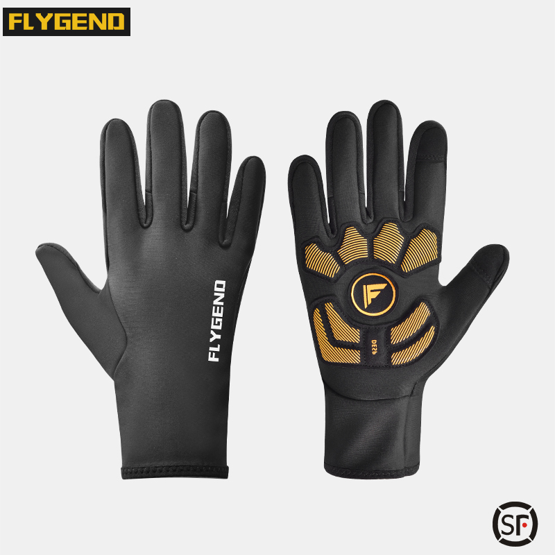 FLYGEND骑行手套冬抓绒保暖防风