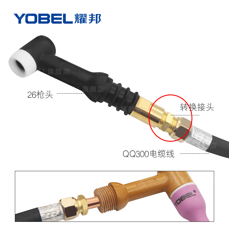 速发转换枪头26接头WP-26转QQ-30L0电缆300焊枪转枪头转换。接头