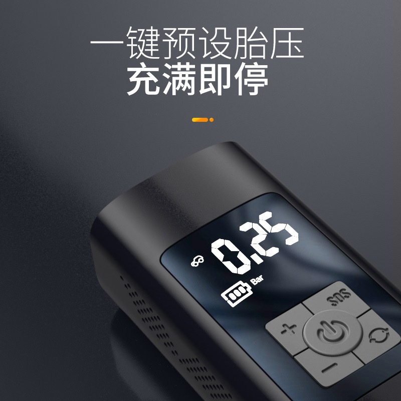 加便携式率汽车打气。泵t充气轮胎车载气泵车载z大功无线筒电动