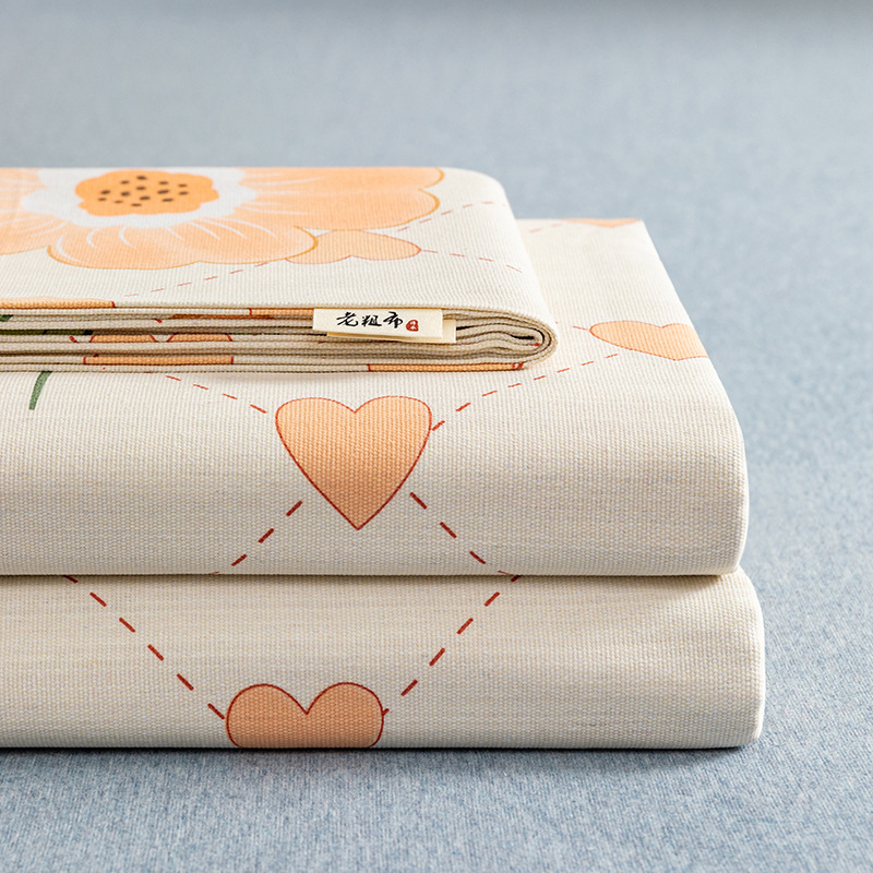 四季通用纯棉老粗布床单单件全棉