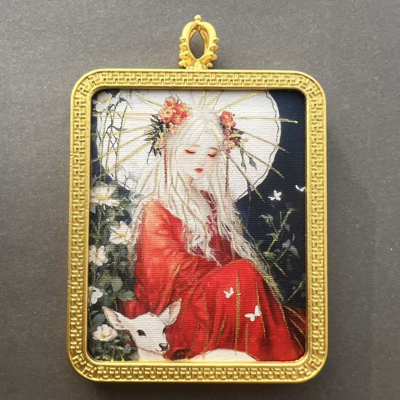 新款九尾九尾唐卡双面五爷吊坠手