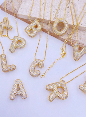 欧美铜镶锆石18K金镂空满钻气球