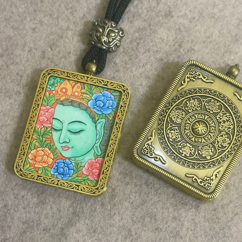 爆款绿度母唐卡吊坠十二生肖八大守护神景区佛系纪念品