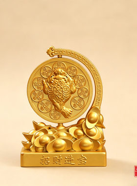 金色招财金蟾转转装饰品摆件家居