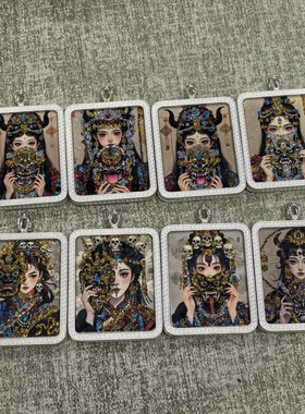 手绘唐卡银色嘎乌盒彩钻前世今生