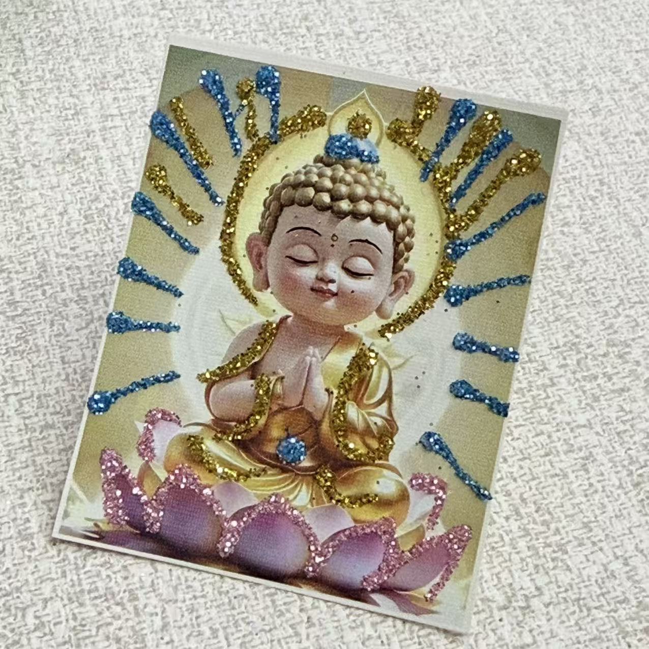 西藏彩金画芯黄财神五爷唐卡画芯图片