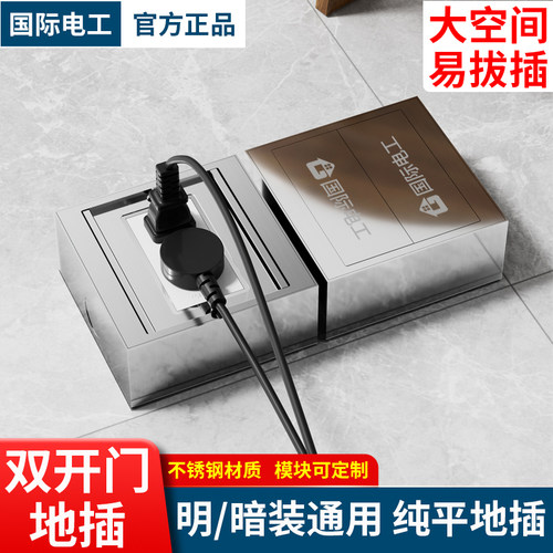 国际电工双开门地插不锈钢材质
